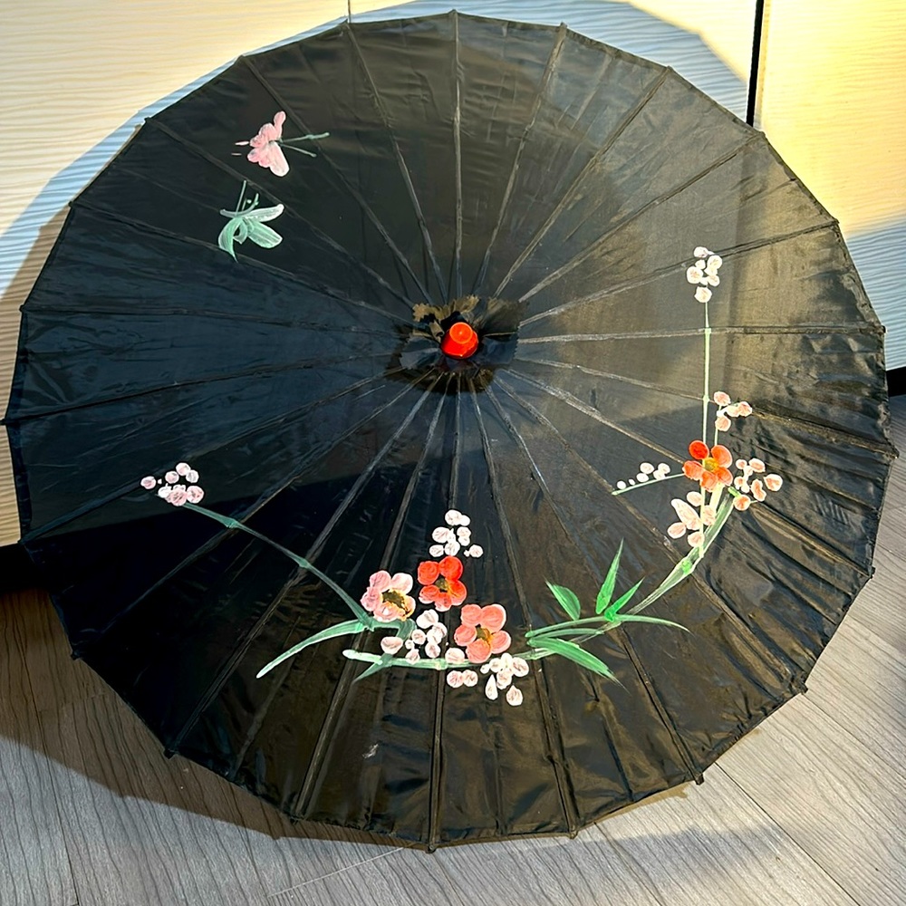 Japanese silk and bamboo parasol/umbrella